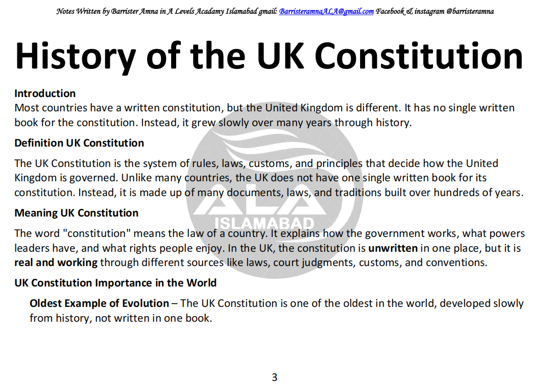 UK CONSTITUTION