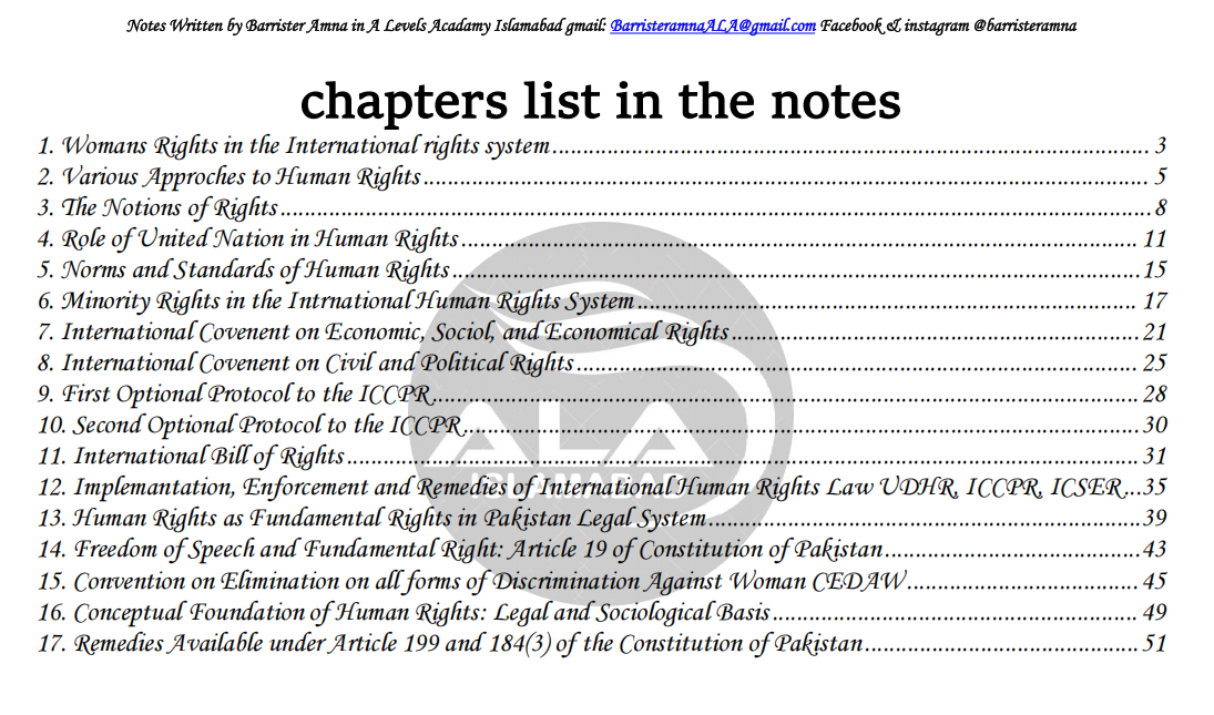 Human Rights LLB Part 2 (Annual 5 years)