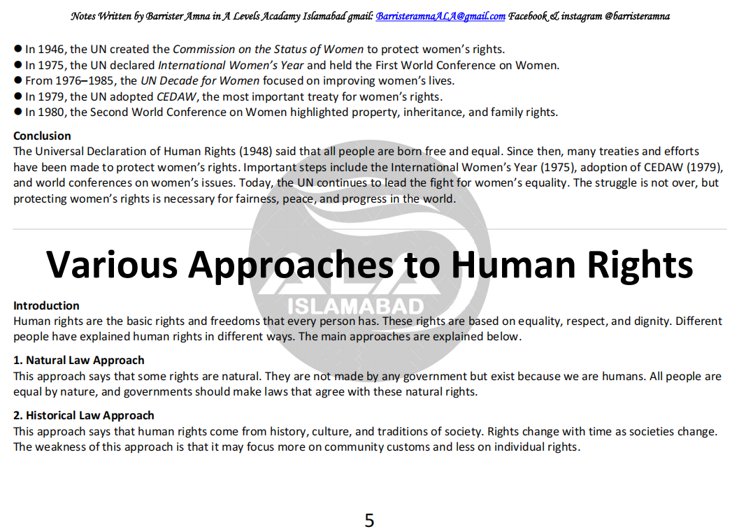 Human Rights LLB Part 2 (Annual 5 years)