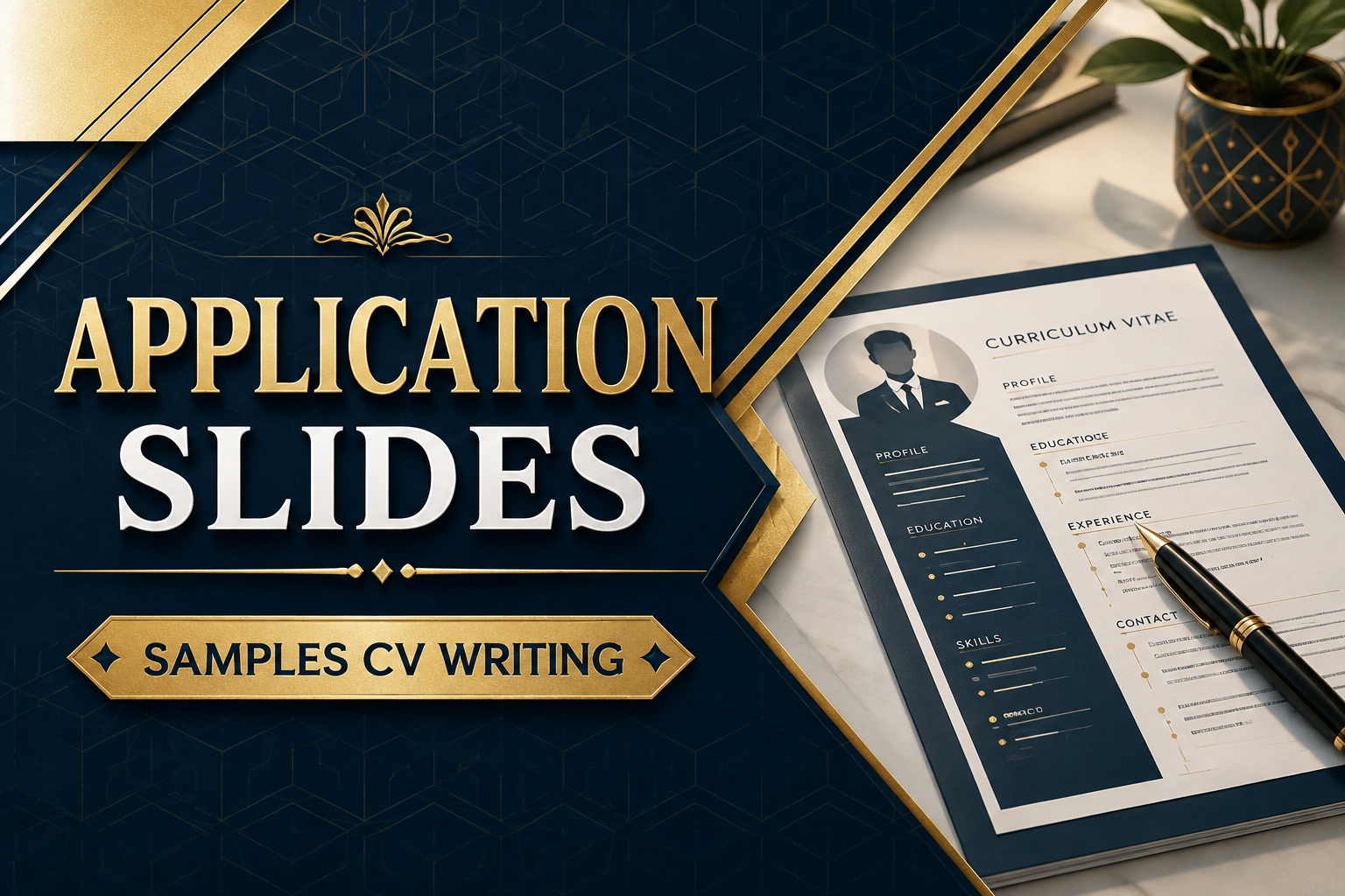 Application Slides with pattern, samples CV writing