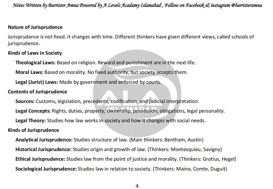 English Jurisprudence LLB Part 2 (Annual 5 years)